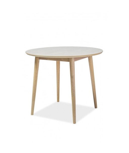 Table MDF et placage Nelson Chêne, Ø90xH75 cm À commander