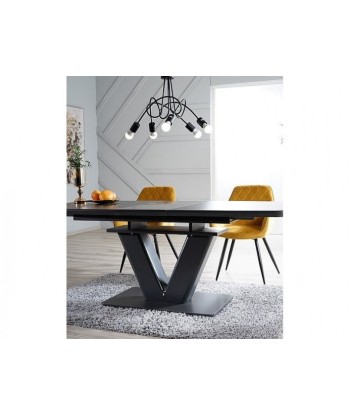 Table extensible en MDF et verre Montblanc Gris Mat, L160-200xl90xH75 cm en ligne