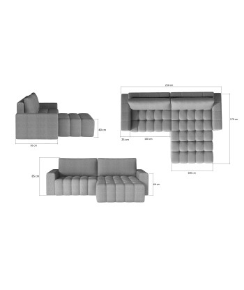 Coltar Extensibil Bonetis cu Lada de Depozitare, Sezlong pe Stanga, l250xA170xH85 cm Economisez 