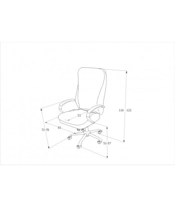 Chaise de bureau de direction, revêtue de cuir naturel et écologique Damien L Noir, l65xA53xH116-122 cm Faites des économies