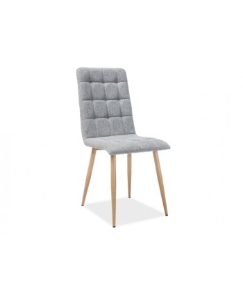 Chaise rembourrée avec tissu et pieds en métal Gris Otto / Chêne, l43xA53xH93 cm livraison et retour toujours gratuits