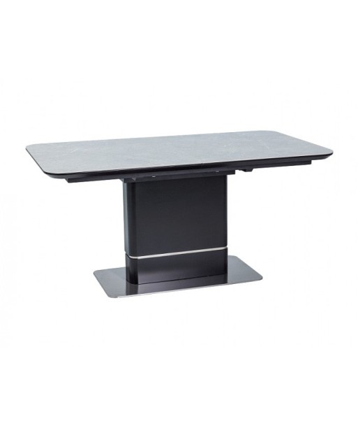 Table à rallonges en céramique, MDF et métal Pallas Gris / Noir, L160-210xl90xH76 cm Les magasins à Paris