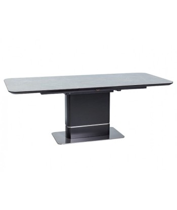 Table à rallonges en céramique, MDF et métal Pallas Gris / Noir, L160-210xl90xH76 cm Les magasins à Paris