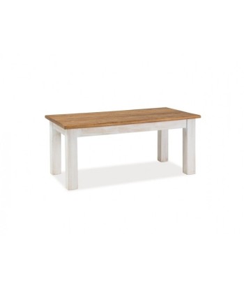 Table basse en pin Poprad Blanc / Naturel, L120xl60xH52 cm pas cher chine