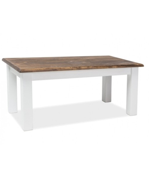 Table basse en pin Poprad Blanc / Marron foncé, L120xl60xH52 cm pour bénéficier 