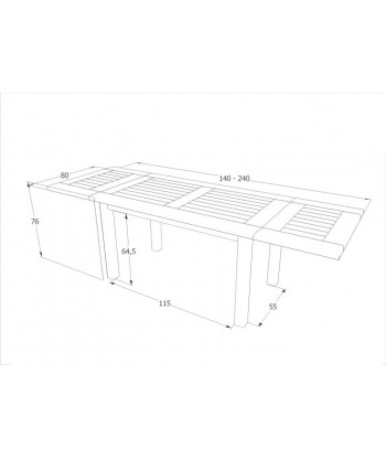 Table extensible en bois de pin Poprad II Blanc / Naturel, L140-240xl80xH76 cm la livraison gratuite