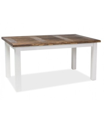 Table en pin Poprad Blanc / Marron foncé, L160xl90xH76 cm Pour