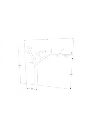 Poprad Tree Left Etagère en bois de pin naturel, l255xA15xH220 cm 2024