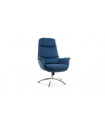 Fauteuil relax capitonné en tissu + tabouret Regan Bleu sarcelle, l75xA80xH104 cm est présent 