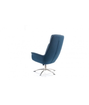 Fauteuil relax capitonné en tissu + tabouret Regan Bleu sarcelle, l75xA80xH104 cm est présent 