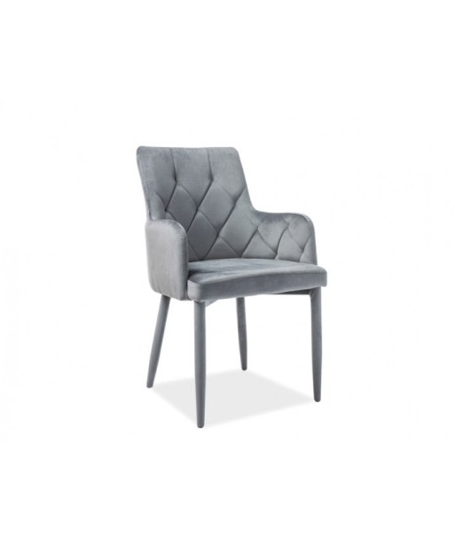 Chaise rembourrée en tissu et pieds en métal Rico Velvet Gris, l50xA44xH88 cm meilleur choix