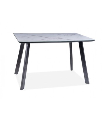 Table en MDF, verre et métal Samuel Blanc / Noir, L120xl80xH75 cm l'évolution des habitudes 