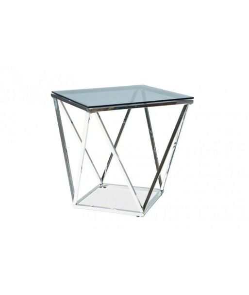 Table basse en verre et métal d'argent B Chrome, L50xl50xH53 cm en ligne