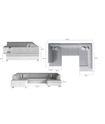 Coltar Extensibil Havasi cu Lada de Depozitare, Sezlong pe Stanga, Perne Incluse, l320xA207xH73 cm Le MVP de beaucoup