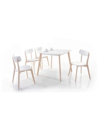 Table en MDF et bois, Tibi, Blanc, L90xl80xH75 cm sur le site 