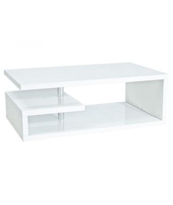 Table basse, en MDF Tierra Blanc, L100xl60xH42 cm de pas cher