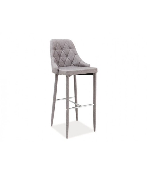 Tabouret de bar rembourré en tissu, avec pieds en métal, Trix H-1, Gris, l46xA42xH109 cm offre 