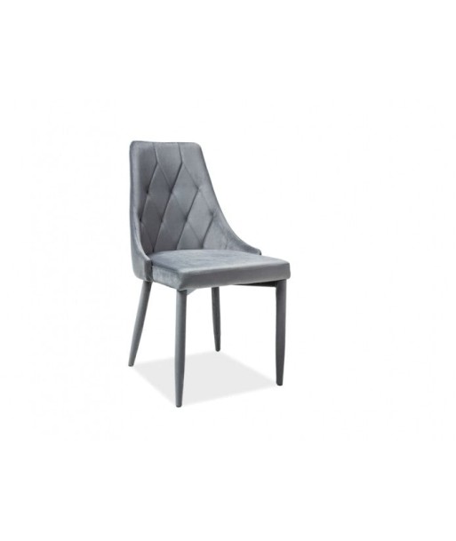 Chaise rembourrée avec tissu et pieds en métal Trix Velvet Gris, l49xA59xH89 cm chez Cornerstreet bien 