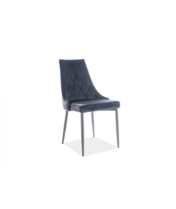 Chaise rembourrée avec tissu et pieds en métal Trix B Velours Noir, l49xA59xH89 cm Jusqu'à 80% De Réduction