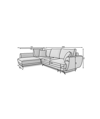 Coltar Extensibil Lara cu Lada de Depozitare, Sezlong pe Stanga, Perne Incluse, l280xA191xH90 cm Amélioration de cerveau avec