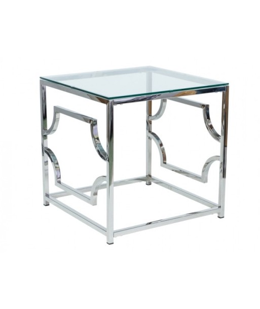 Table basse métal et verre Versace B Chrome, L55xl55xH55 cm d'Europe débarque