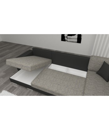 Coltar Extensibil Marcos cu Lada de Depozitare, Sezlong pe Stanga, Perne Incluse, l312xA210xH92 cm en linge